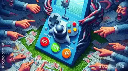 How do games manipulate players with fake -discounts- (e.g., -Was $99, Now $49!-)?