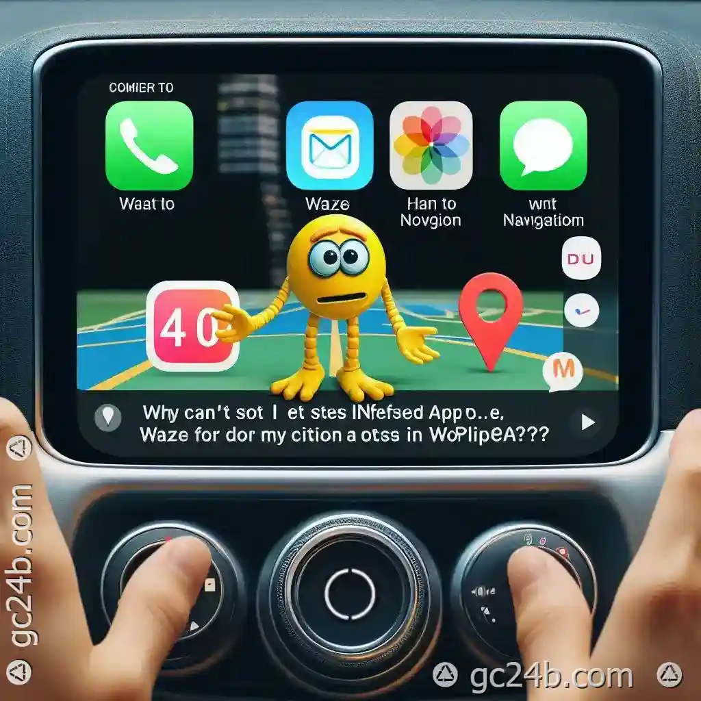 Why can't I set default apps (e.g., Waze) for navigation in CarPlay?