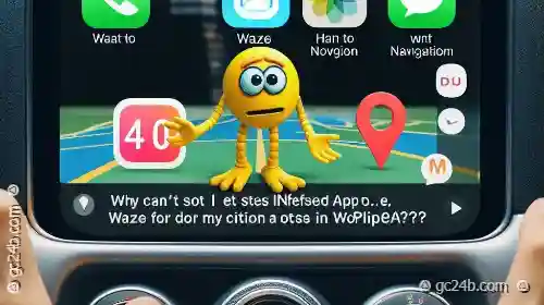 Why can't I set default apps (e.g., Waze) for navigation in CarPlay?